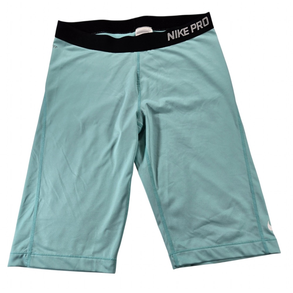 Nike Pro Womens XL Compression Shorts Aqua Blue Teal Athletic Biker Long Dri Fit